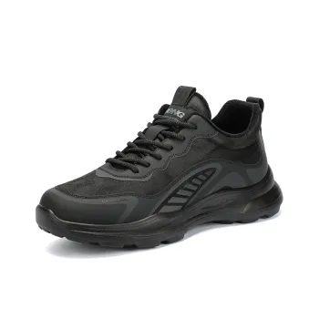 RED DRAGONFLY Platform Shoes Lightweight And Breathable Mid Top Casual Shoes Men's Black