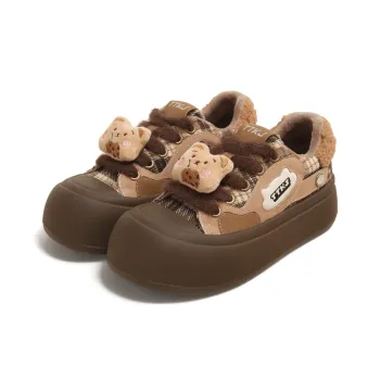 TTKJ Cushioned Wear Resistant Slip Resistant Low Top Skateboard Shoes Women's Chestnut Zong