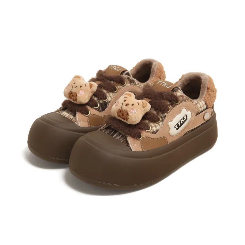 TTKJ Cushioned Wear Resistant Slip Resistant Low Top Skateboard Shoes Women's Chestnut Zong-0