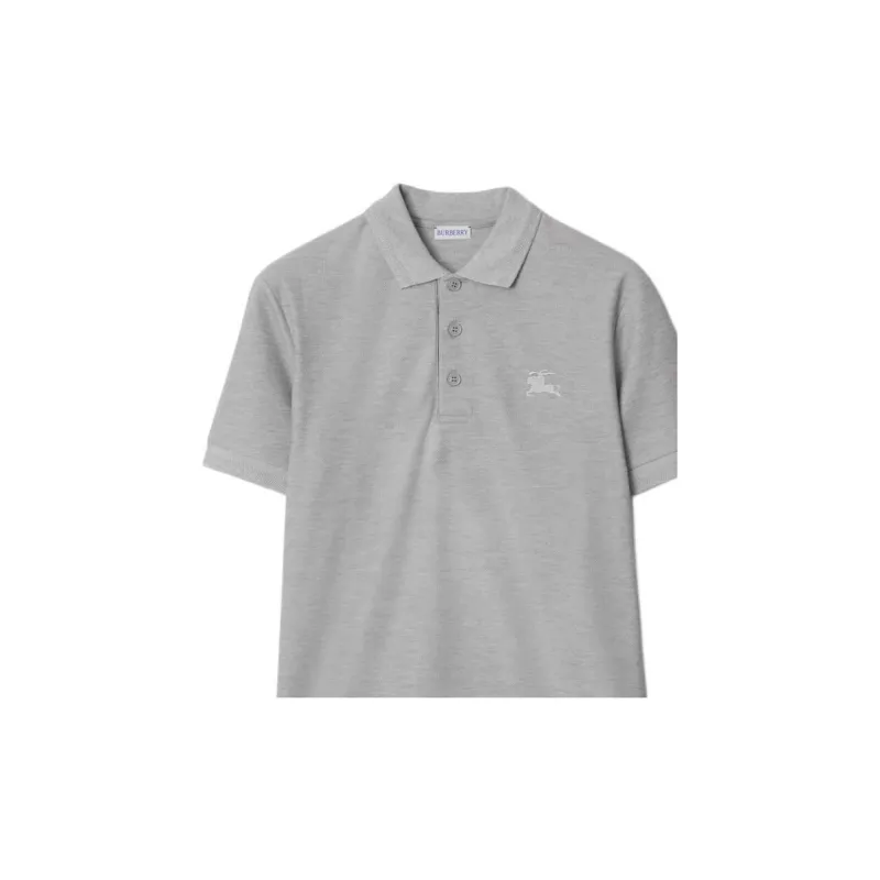 Burberry Logo embroidered Cotton Polo Shirt-5