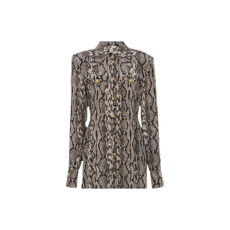 BALMAIN Printed Maxi Shirt Dress-4