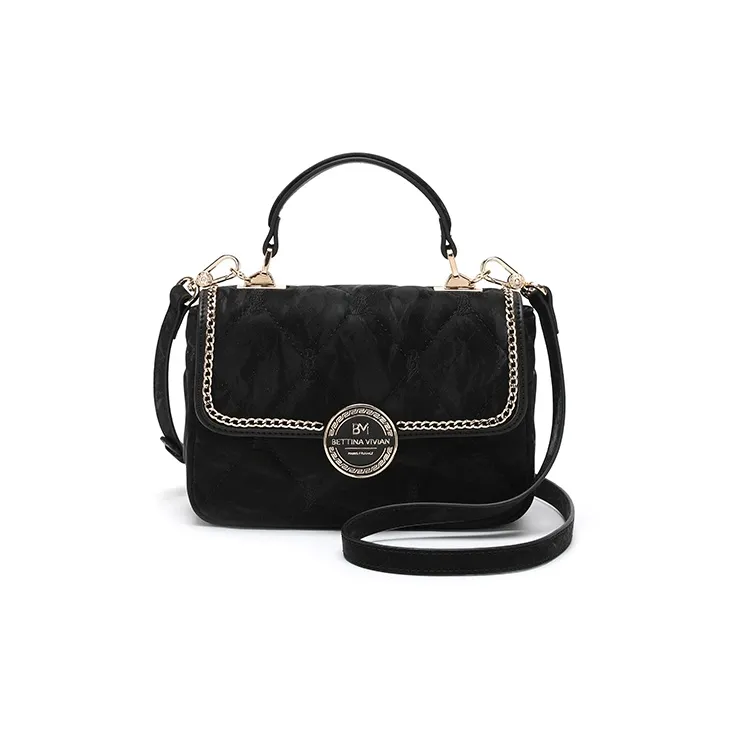 BETTINA VIVIAN PU Small Square Bag Shoulder Bag Crossbody Bag Handbag Regular Women's Black-1