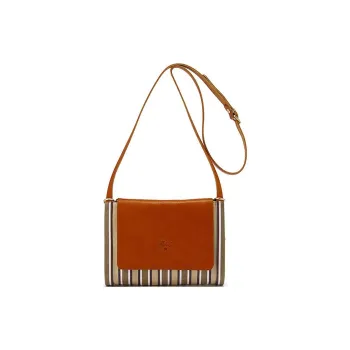 Il Bisonte Cotton With Cow Leather Patchwork Shoulder Bag Crossbody Bag Women's Multicolor