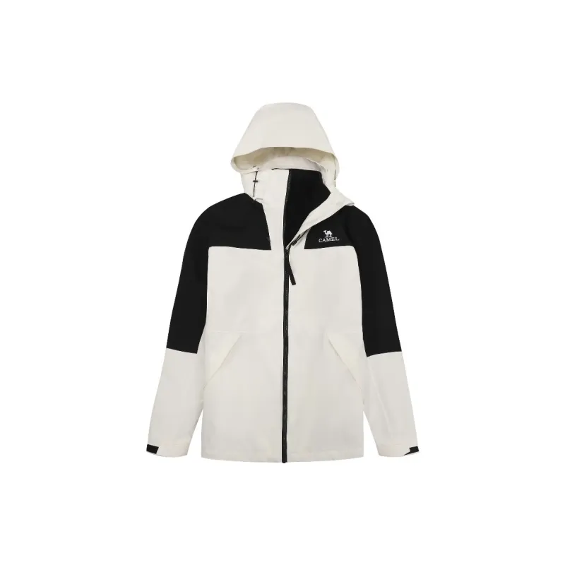 CAMEL All weather Water Resistant Windproof Breathable Warm Windbreaker Jacket Unisex White Black-3