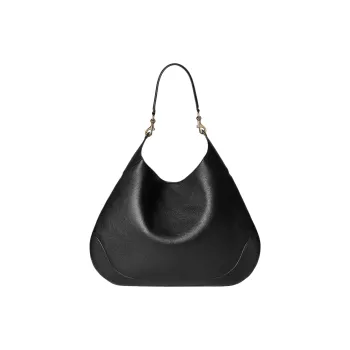 GUCCI Grain Leather Handbag, Shoulder Bag Tubas Women's Black