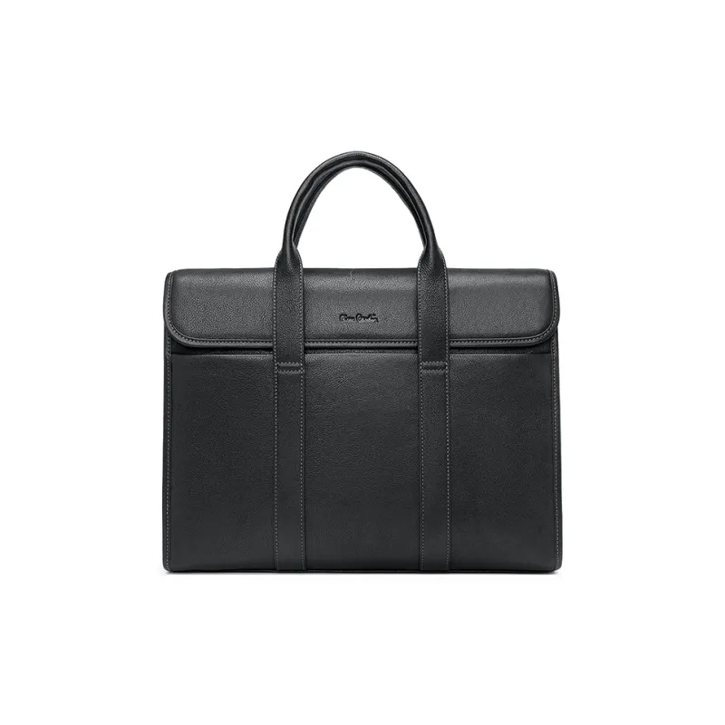 PIERRE CARDIN Top Grain Cow Leather Briefcase Regular Men's Black-0