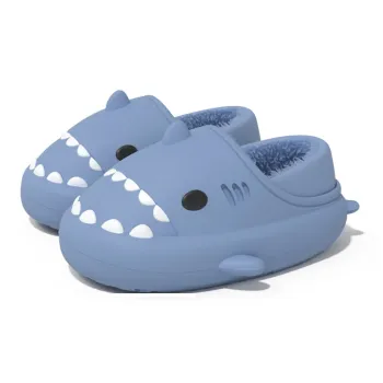 LATE TIME Shark Cotton Slipper Shoes For Women's And Men Fall And Winter Indoor Home Warm Couple Cotton Slippers Unisex