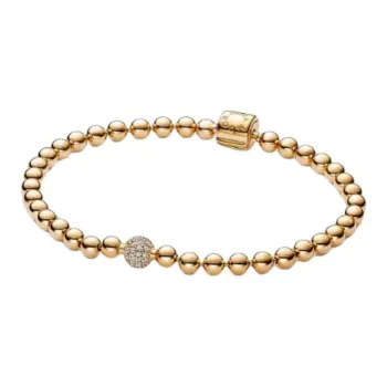 Pandora Synthetic Cubic Zirconia Bracelets Women's Gold