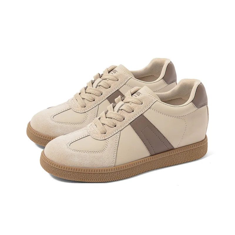 COMELY Skateboard Shoes Women's Low Top Beige/Gray/Apricot/Coffee-2