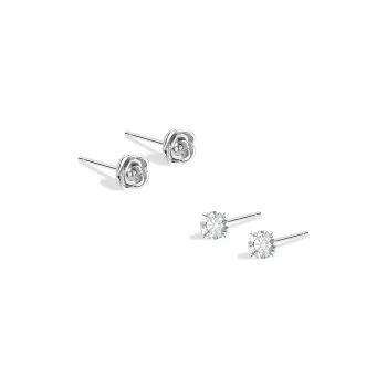 BLANK IN BLANK Sterling Silver Stud Earrings Women's Anniversary Birthday Present Box