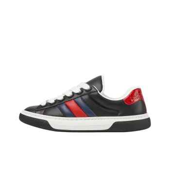 GUCCI ACE Low Top Skateboard Shoes Men's Black
