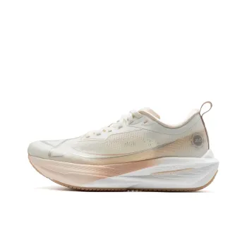 XTEP One piece Molded 2nd Generation Anti Slip Wear Resistant Low Top Running Shoes Women's White Brown Pink