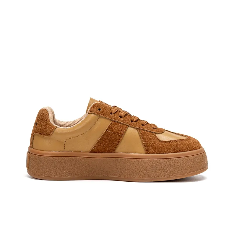 EXULL Q Non slip Wear resistant Shock Absorption Low Top Skateboard Shoes Women's Wheat-1