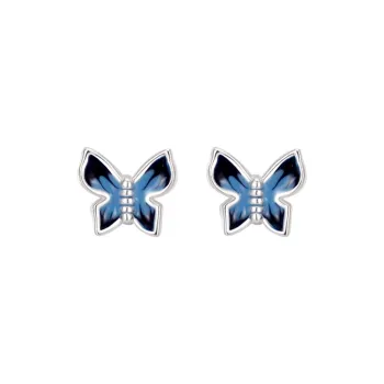 Heart Grass 999 Fine Silver Stud Earrings Women's