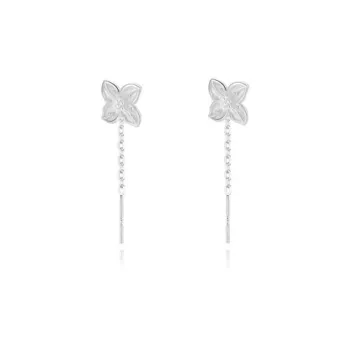UX S999 Fine Silver Drop Earrings Women's