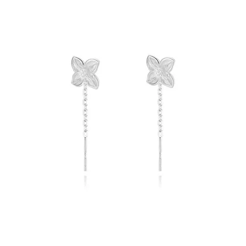 UX S999 Fine Silver Drop Earrings Women's-0