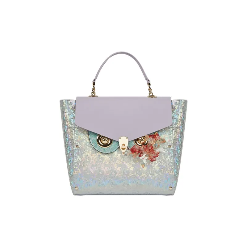 WANACCESSORY Cow Leather Bucket Bag Large Size Women's Multicolor-3