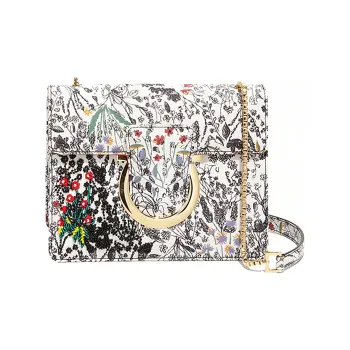 FERRAGAMO Leather Flap Bag Regular Women's Multicolor