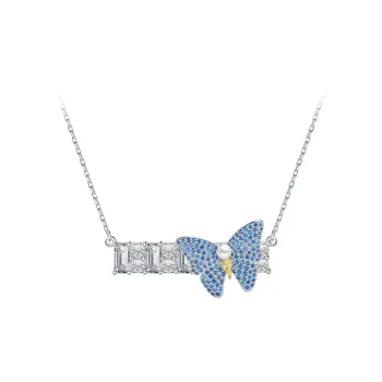 BABYBEI 925 Sterling Silver Pearl 'One Line Fairy Glamorous Style Sweet Style Niche' Necklaces Women's