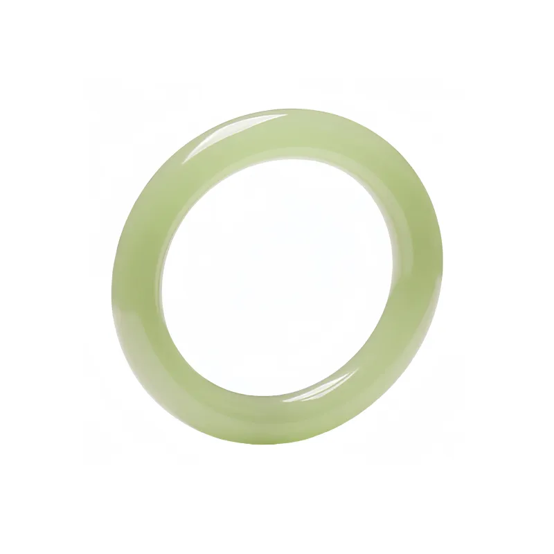 Xifeng Building Hetian Jade Bangles Pale Greenish White Jade Women's-0