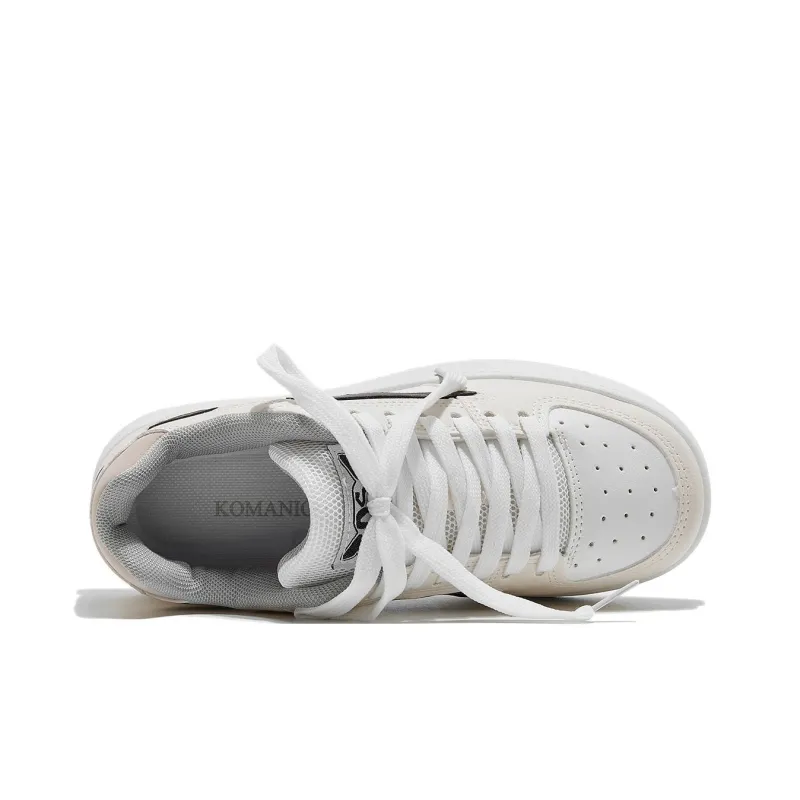 Komanic Non slip Lightweight Low Top Skateboard Shoes Women's White-22