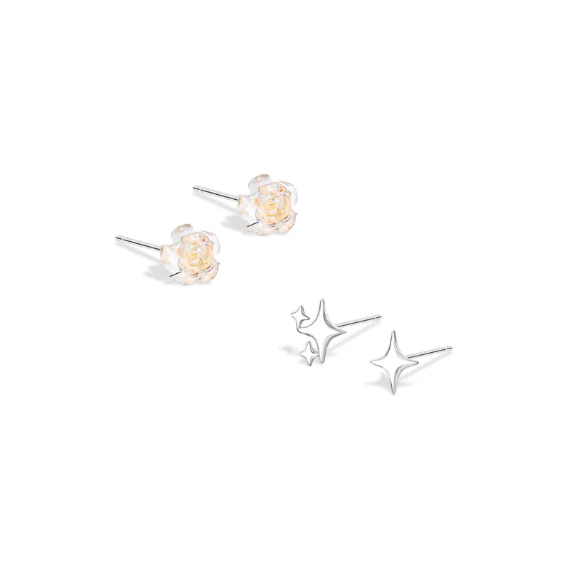 BLANK IN BLANK Sterling Silver Stud Earrings Women's Official Couple Love Confession Gift Box-5