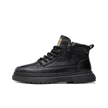 G.N.SHIJIA Casual Shoes Men Mid Top Black/Brown