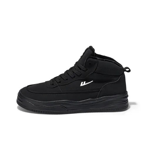 Warrior Warm And Wear Resistant High Top Skateboard Shoes Men's Black