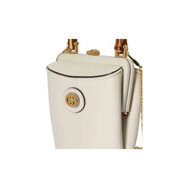 GUCCI Leather Bucket Bags Shoulder Bag Crossbody Bag Mini Women's White-1