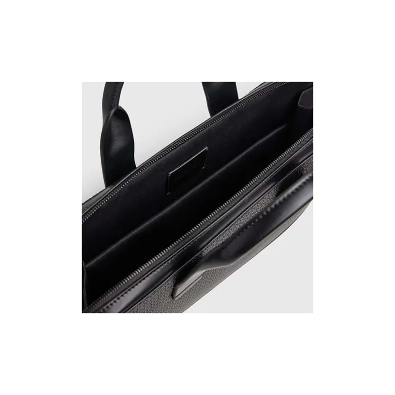 CALVIN KLEIN Artificial Leather Portable One Shoulder Crossbody Laptop Bag Men's Black-2
