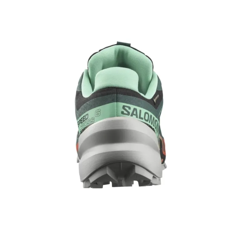 SALOMON Speedcross 6 Slip Resistant Water Resistant Low Top Trail Running Shoes Women's Gray Green-3