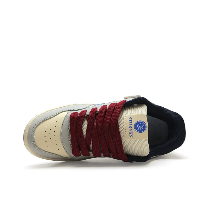 STUR YSN Wear-resistant And Lightweight Low-Top Skateboard Shoes Unisex Beige Red-3