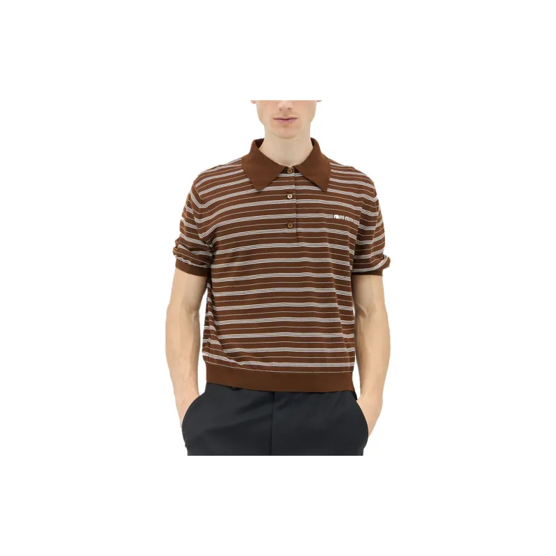 MIU MIU Polo Shirt Women's Brown-3