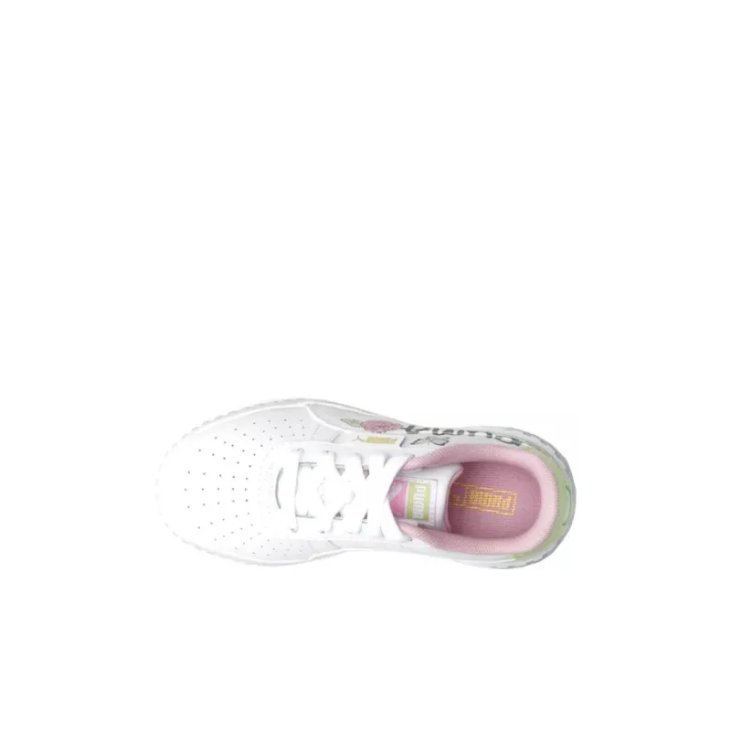 PUMA Cali Anti-Slip Wear-Resistant Low-Top Kids' Skateboarding Shoes White Pink Children Aged 3-7 Years Old-3
