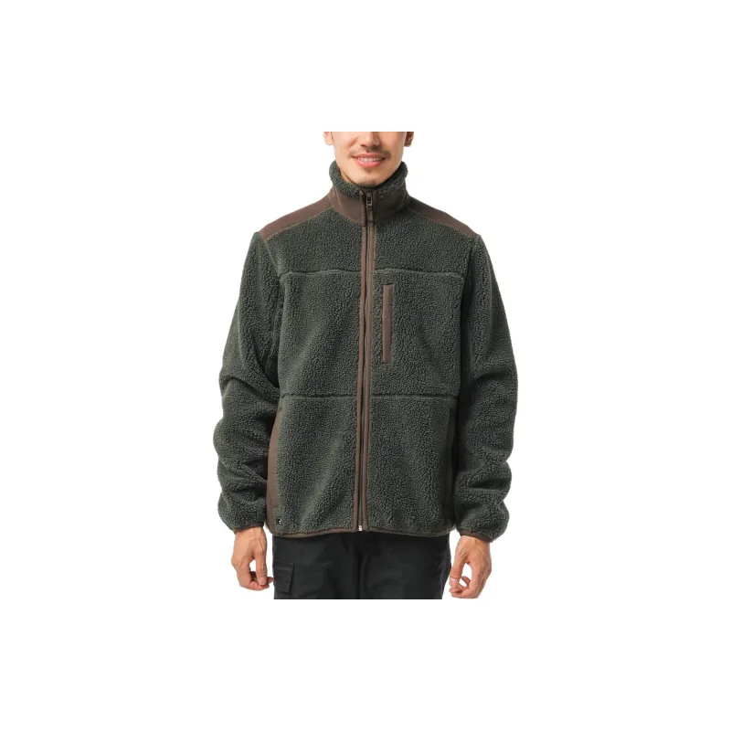 DECATHLON SOLOGNAC Velvet feel Coat Men's Dark Green/Coffee-2