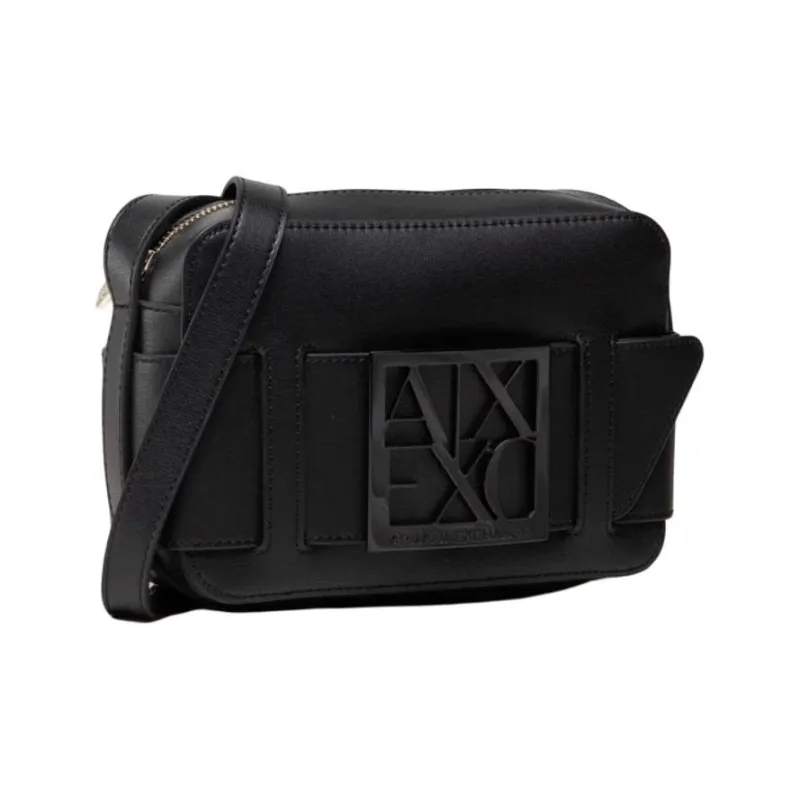 ARMANI EXCHANGEAE Polyurethane And Polyester Blend Camera Bags Shoulder Bag Crossbody Bag Women's Black-3