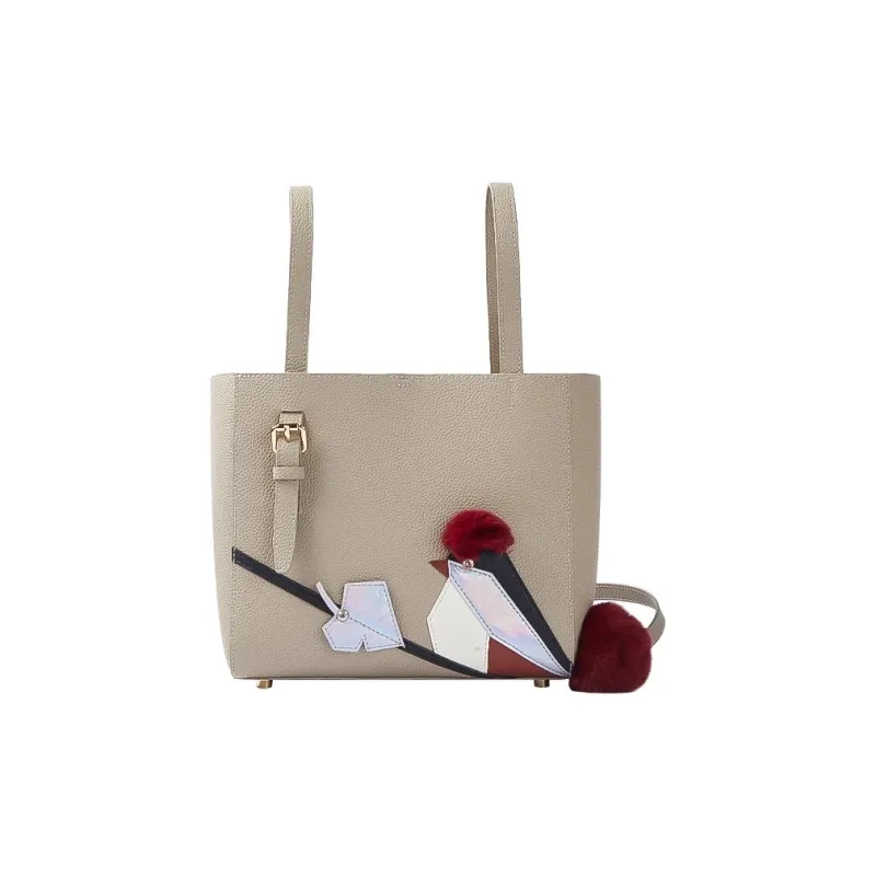 WANACCESSORY Cow Leather Bucket Bag, Shoulder Bag, Crossbody Bag, Handbag Large Size Unisex White/Apricot-4