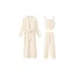 White (Sleep Robe+Tank Top+Pajama Pants)