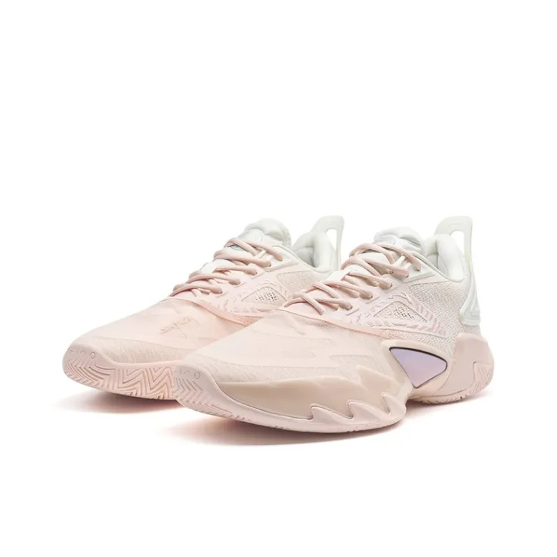 XTEP Reverse Heaven 1.3 Generation Basketball Shoes Men Low Top Cherry Blossom Pink/Sail White-4