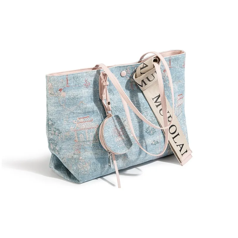 CAEISL&KCIEL Shoulder Bags Blue And White Embroidery Powder-2