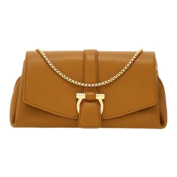 FERRAGAMO Cow Leather Shoulder Bag, Crossbody Bag Trumpets Women's Burnt Ochre