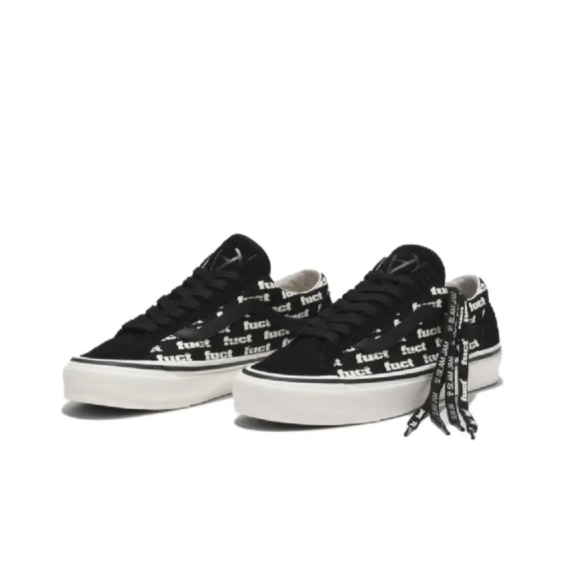 FUCT X Slam Jam x Vans Authentic Anti Slip Wear Resistant Low Top Skateboard Shoes Unisex Black-1