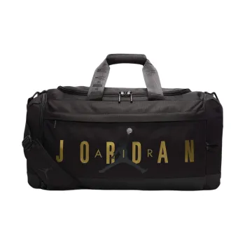 Jordan Velocity Polyester One Shoulder Crossbody Portable Travel Bag Regular Unisex Black & Gold
