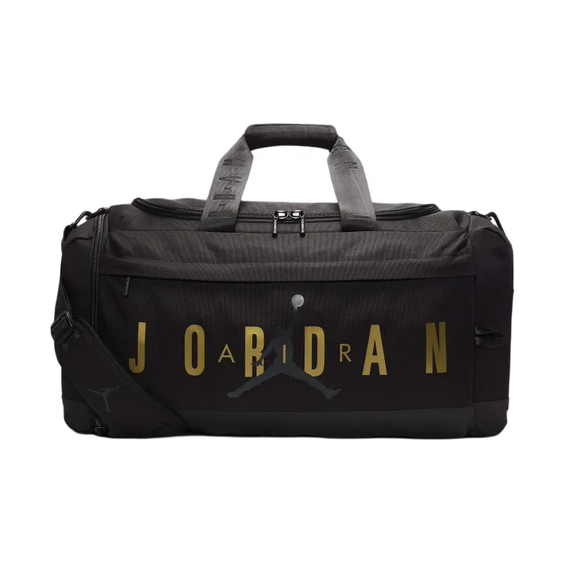 Jordan Velocity Polyester One Shoulder Crossbody Portable Travel Bag Regular Unisex Black & Gold-0