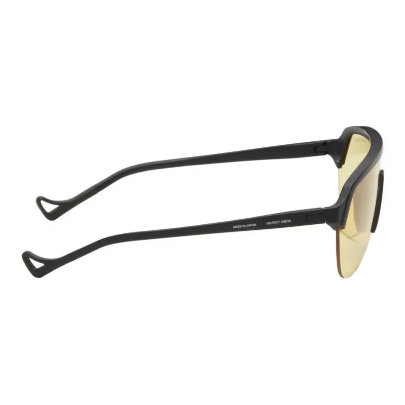 District Vision Titanium Nylon Rubber Plastic Irregular Shape Sunglasses Men's Black-2