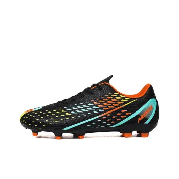 QIUTEXIONG Soccer Shoes Unisex Low Top Black Lake Blue/Red Black/Orange Black/Neon Yellow