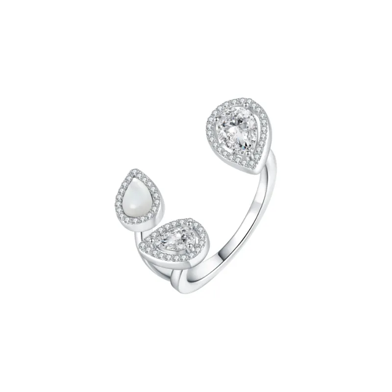 BABYBEI 925 Sterling Silver Mother Of Pearl Rings Women's-0