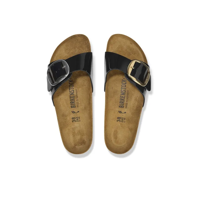 Birkenstock Madrid Big Buckle Slip-Resistant Slide Slippers Women's Pitch Black Regular-3