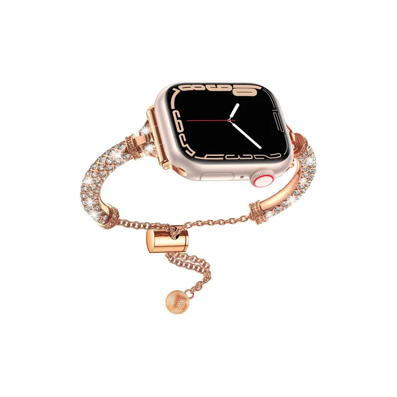 ZHENGGUANG Watch Band Apple Compatibility 38 45mm Rhinestone Embellished Material-1