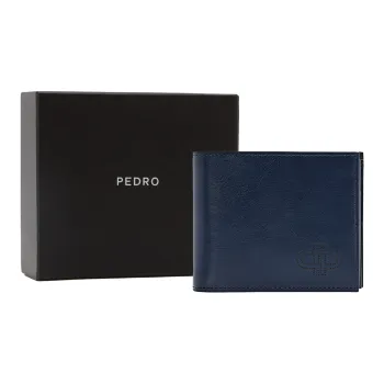PEDRO Icon Series Cow Leather Wallet Regular Men's Black/Dark Blue